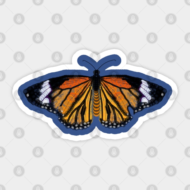 Spirograph Painted Lady Orange Butterfly Sticker by RachelEDesigns